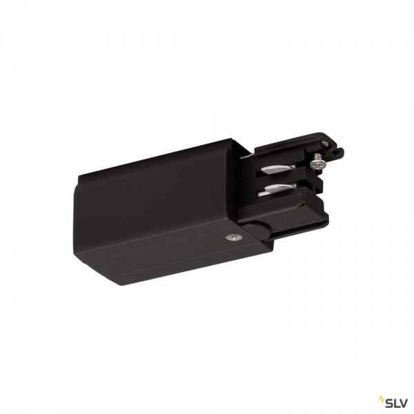 SLV 175040 Endeinspeiser Erde rechts, schwarz, 3Phasen, S-Track, Aufbauschiene