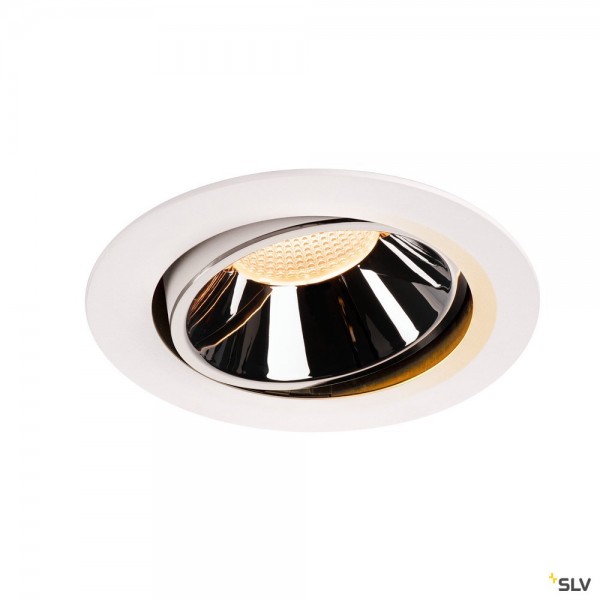 SLV 1003717 Numinos Move XL, Deckeneinbauleuchte, weiß/chrom, LED, 37,4W, 2700K, 3400lm, 55°