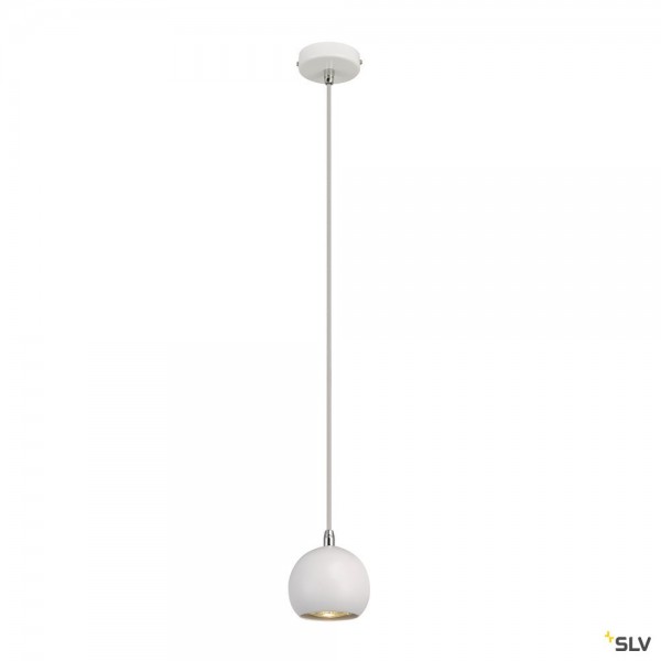 SLV 133491 Light Eye Ball, Pendelleuchte, weiß/chrom, LED GU10 51mm, max.5W