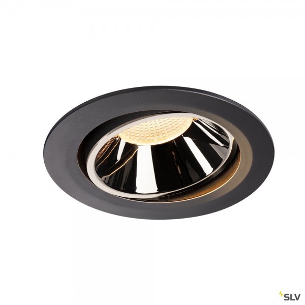 SLV 1003729 Numinos Move XL, Deckeneinbauleuchte, schwarz/chrom, LED, 37,4W, 3000K, 3500lm, 55°