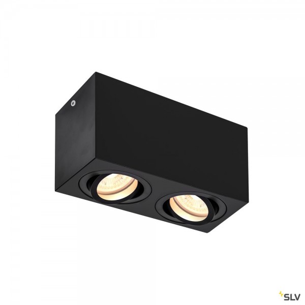 SLV 1002005 Triledo Double Square, Deckenleuchte, schwarz, LED GU10, max.2x10W