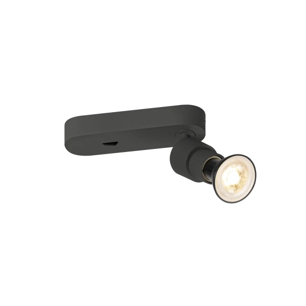SLV 1008231 Puri 2.0 Basic, Spot mit Schalter, GU10, in schwarz