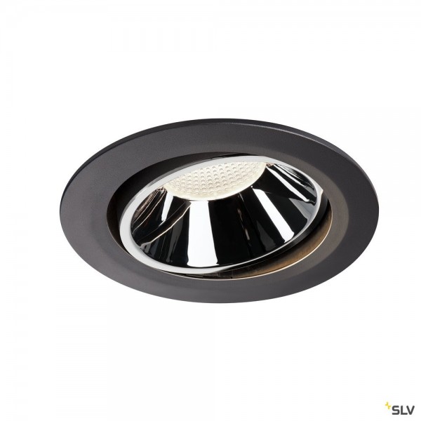 SLV 1003753 Numinos Move XL, Deckeneinbauleuchte, schwarz/chrom, LED, 37,4W, 4000K, 3750lm, 55°