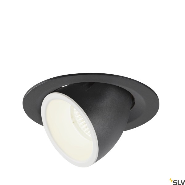 SLV 1005958 Numinos Gimble M, Deckeneinbauleuchte, schwarz/weiß, LED, 17,5W, 4000K, 1750lm, 20°