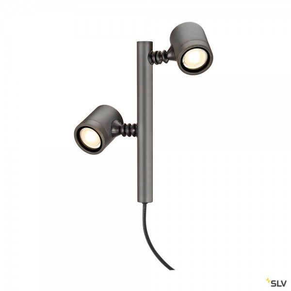 SLV 233185 Myra 2, Leuchtenkopf, anthrazit, IP44, QPAR51, LED GU10, max.2x4W