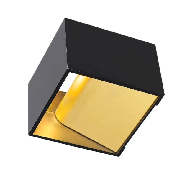 SLV 151320 Logs In, Wandleuchte, schwarz/gold, up&down, LED, 6,7W, 3000K, 270lm