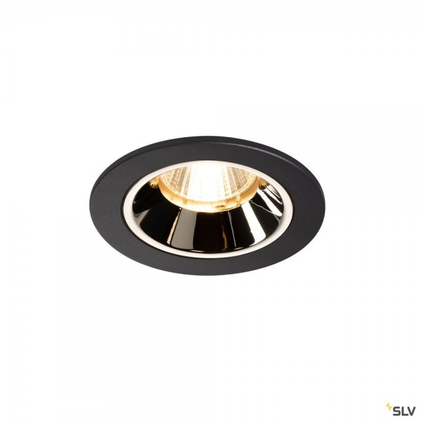 SLV 1003798 Numinos S, Deckeneinbauleuchte, schwarz/chrom, LED, 8,6W, 3000K, 700lm, 40°