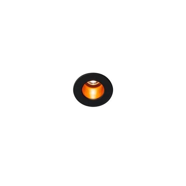 SLV 1000917 Horn Mini, Wand- und Deckeneinbauleuchte, schwarz/gold, LED, 1,2W, 3000K, 70lm