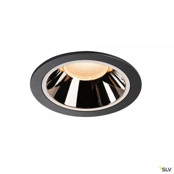 SLV 1003990 Numinos XL, Deckeneinbauleuchte, schwarz/chrom, LED, 37,4W, 2700K, 3400lm, 40°