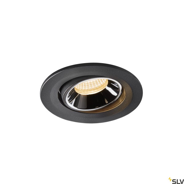 SLV 1005345 Numinos Move S, Deckeneinbauleuchte, schwarz/chrom, LED, 8,6W, 3000K, 700lm, 55°