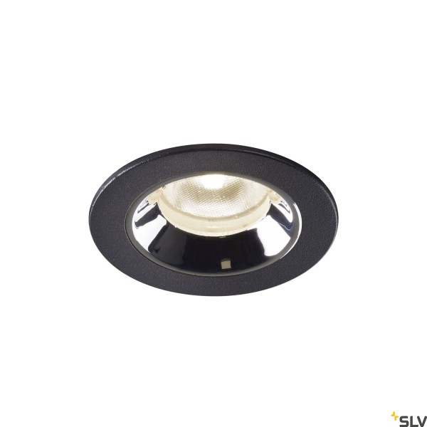 SLV 1005537 Numinos XS, Deckeneinbauleuchte, schwarz/chrom, IP44, LED, 7W, 4000K, 750lm, 20°