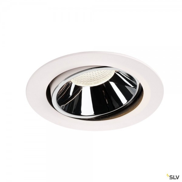 SLV 1003762 Numinos Move XL, Deckeneinbauleuchte, weiß/chrom, LED, 37,4W, 4000K, 3750lm, 40°