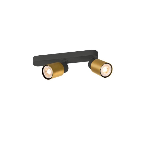 SLV 1008309 Puri 2.0 Tube, Strahler 2-flammig, asymmetrisch, GU10, in schwarz/gold