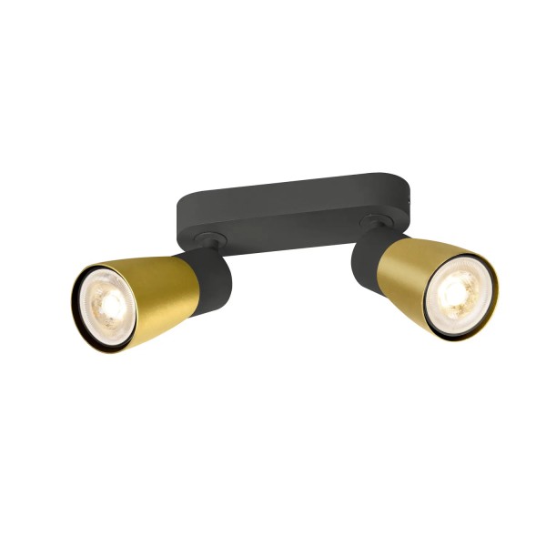 SLV 1008370 Puri 2.0 Dome, Strahler 2-flammig, GU10, in schwarz/gold