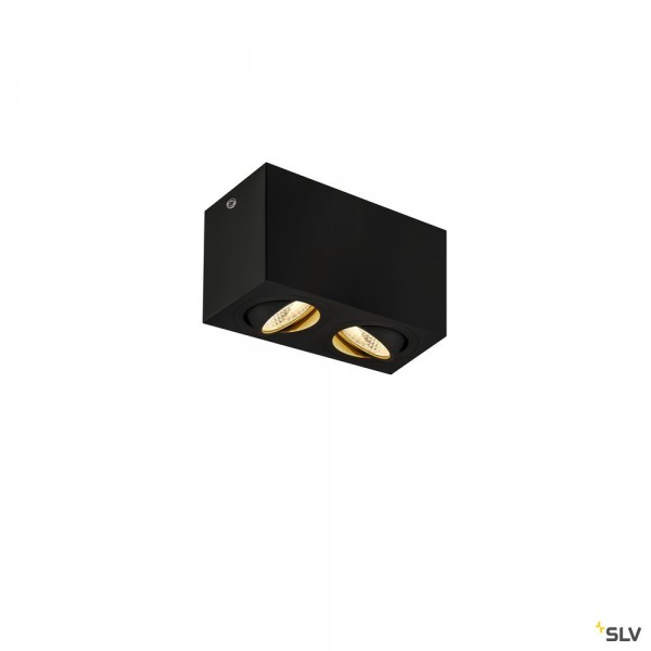 SLV 1002003 Triledo Double Square, Deckenleuchte, schwarz, LED, 16W, 3000K, 1100lm