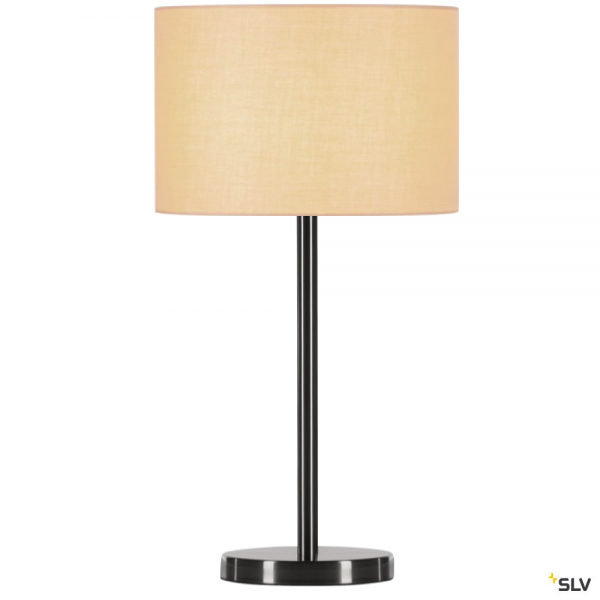 SLV 155785 + 155583 Fenda, Tischleuchte, metall gebürstet/beige, Ø30cm, E27, max.40W