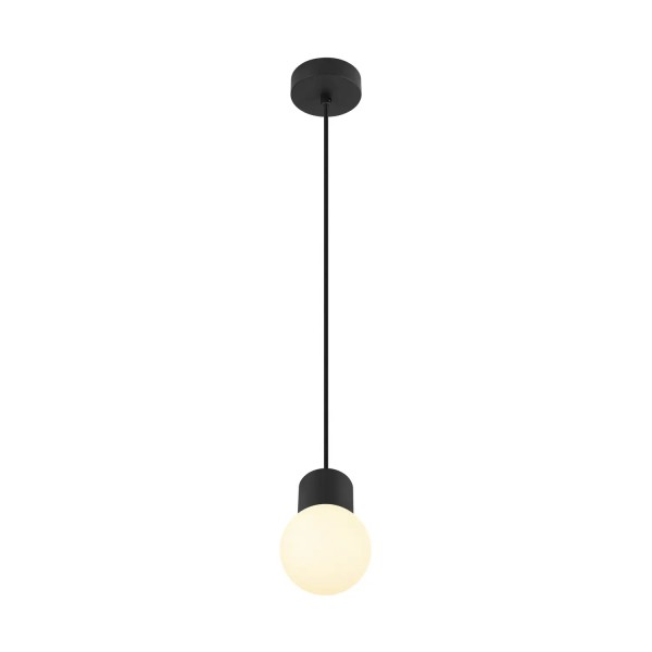 SLV 1007815 Varyt, Hängelampe, schwarz, mit weißem Glasschirm, E14