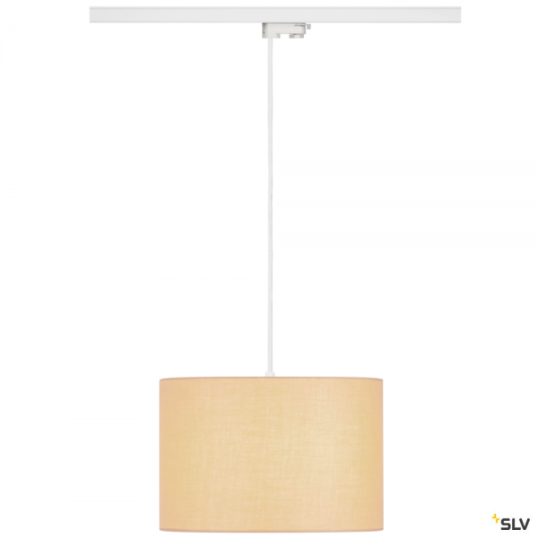 SLV 1001542 + 132661 + 155583 Fenda, 3 Phasen, Pendelleuchte, weiß/beige, Ø30cm, E27, max.60W