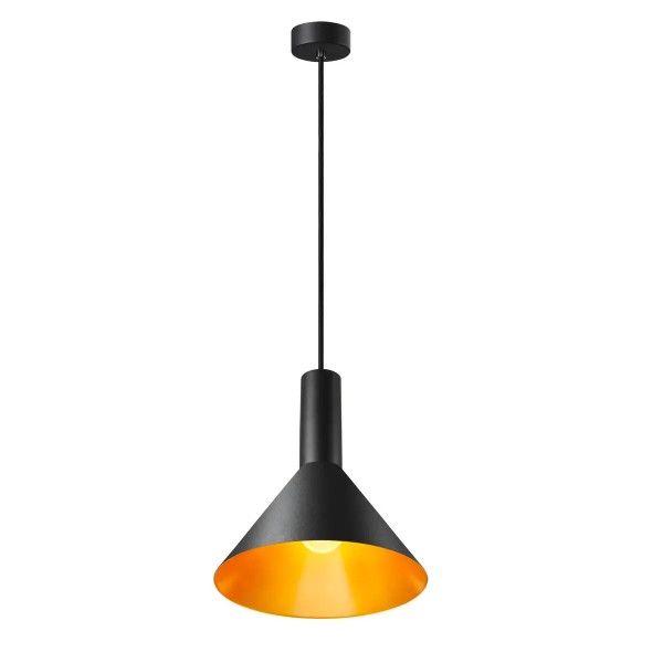SLV 1002949 Phelia 275, Pendelleuchte, schwarz/gold, E27, max.23W