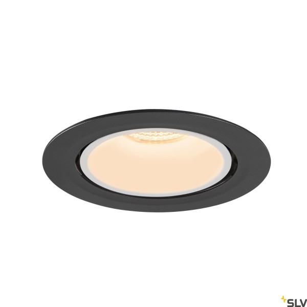 SLV 1006036 Numinos Gimble XL, Deckeneinbauleuchte, schwarz/weiß, LED, 37,4W, 2700K, 3500lm, 55°
