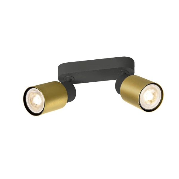 SLV 1008362 Puri 2.0 Tube, Strahler 2-flammig, GU10, in schwarz/gold