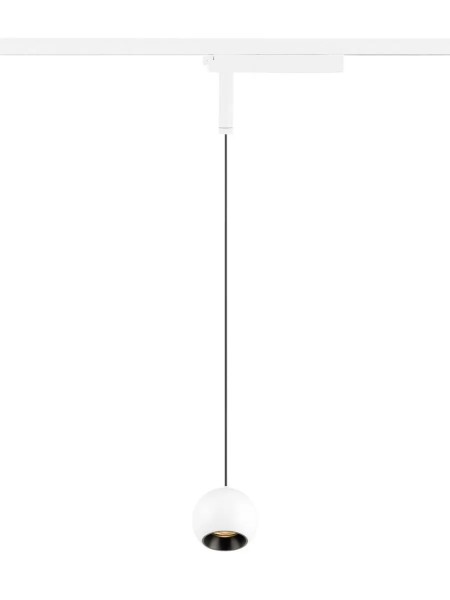 SLV 1010453 Light Eye 2.0, Kugelförmige 1-Phasen LED-Hängelampe, 11W, 27K, in weiß/schwarz