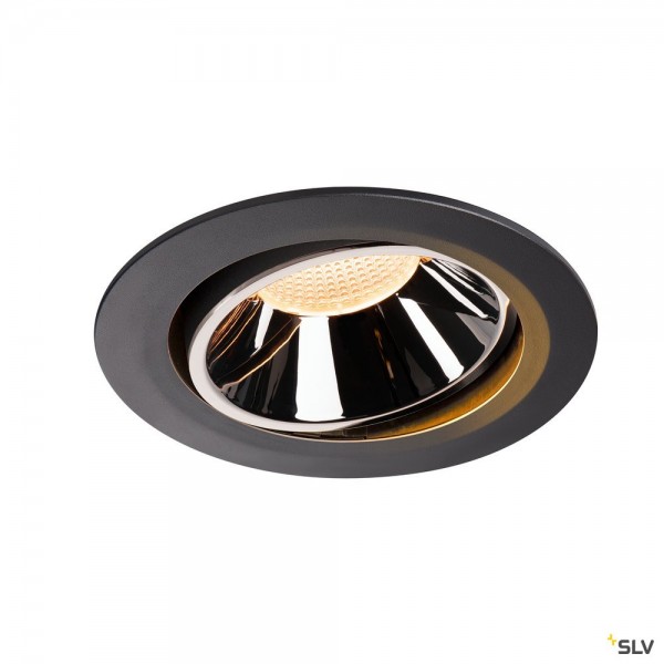 SLV 1003699 Numinos Move XL, Deckeneinbauleuchte, schwarz/chrom, LED, 37,4W, 2700K, 3400lm, 20°