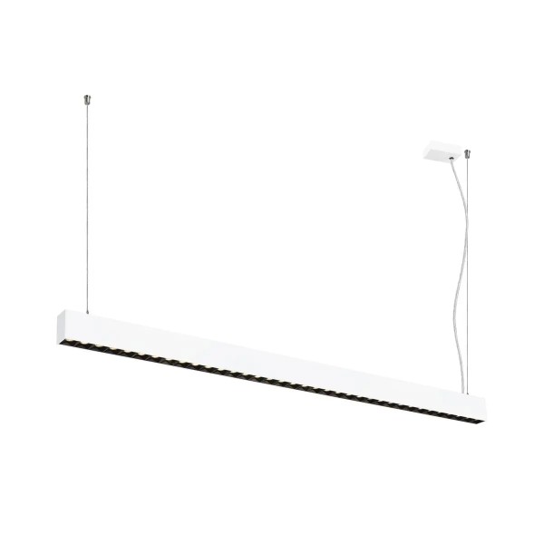 SLV 1010513 Glenos Pro, LED-Pendelleuchte Linear 144.8cm Up/Down, DALI, 70W, 3K, in weiß/schwarz