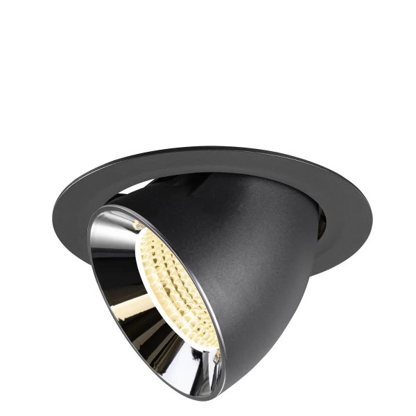 SLV 1009890 Numinos Gimble XL, LED-Einbauleuchte, 24W, 3000K, 3600lm, 55°, in schwarz/chrom
