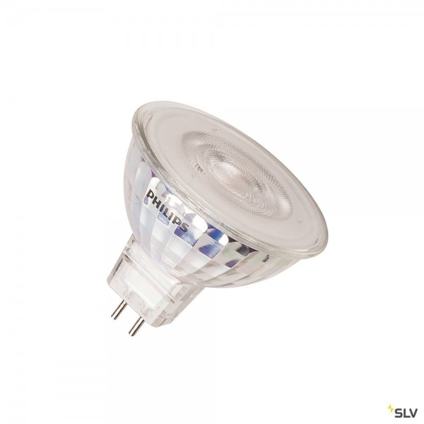 SLV 1001575 Leuchtmittel, klar, dimmbar, GU5.3, LED, 5.8W, 3000K, 460lm, 36°