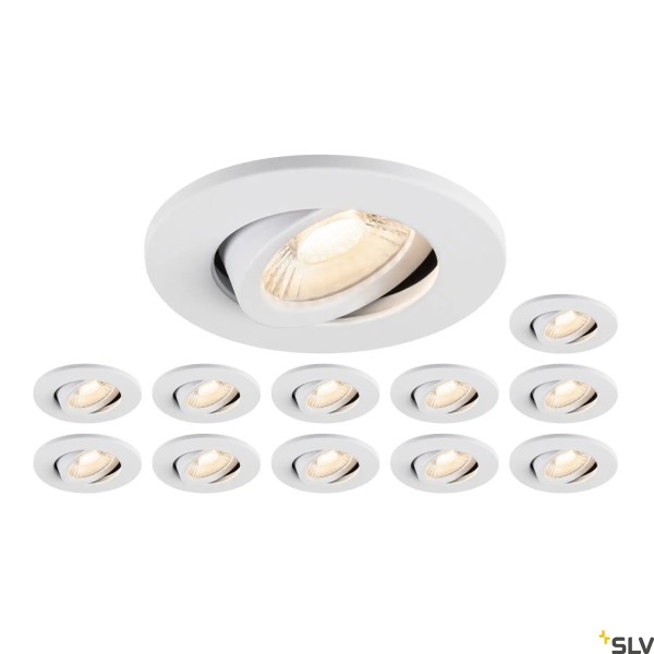 SLV 1007274 Universal Downlight Move SET, 12x LED-Einbaustrahler, weiß, CCT, 5/8W, 27/3/4/6K