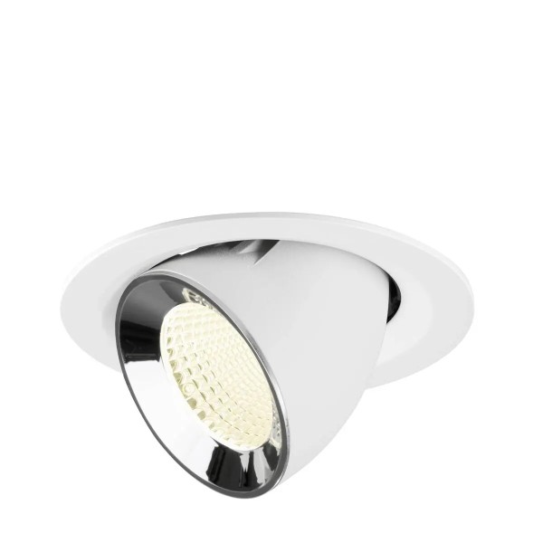 SLV 1009591 Numinos Gimble M, LED-Einbauleuchte, 12W, 4000K, 1900lm, 40°, in weiß/chrom