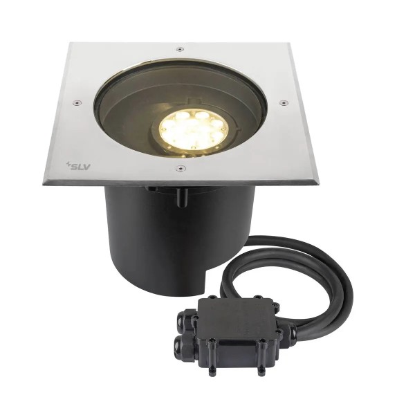 SLV 1009171 Dasar XL, LED-Bodeneinbaustrahler DALI eckig schwenkbar, asym. 70°x40°, IP67, 27W, 3K