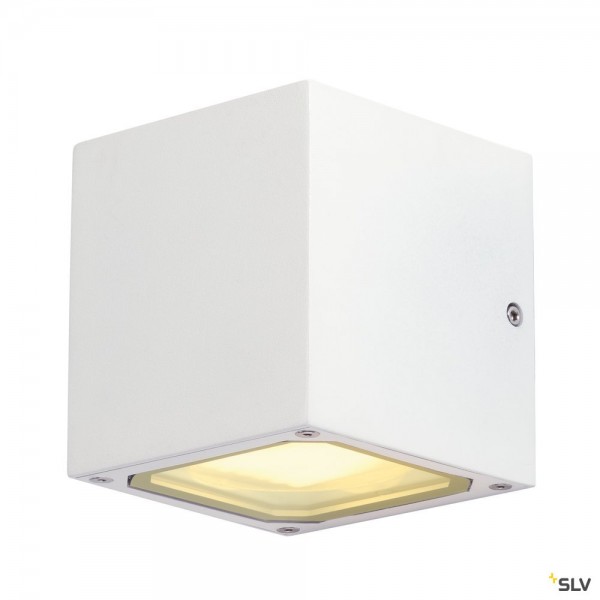 SLV 232531 Sitra Cube, Wandleuchte, weiß, up&down, IP44, GX53, max.2x9W