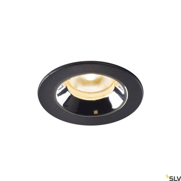 SLV 1005519 Numinos XS, Deckeneinbauleuchte, schwarz/chrom, IP44, LED, 7W, 3000K, 730lm, 20°