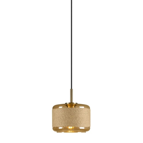 SLV 1007597 Pantilo Rope 19, 1-Phasen Designer Hängeleuchte, aus Glas, gold, E27, Adapter grau