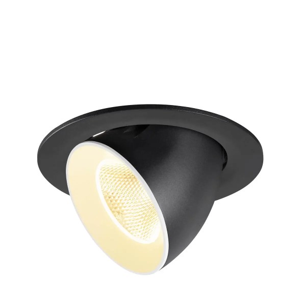 SLV 1009722 Numinos Gimble L, LED-Einbauleuchte, 17W, 3000K, 2500lm, 20°, in schwarz/weiß