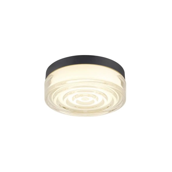 SLV 1010211 Cyft Wave XL, Glas LED-Wand & Deckenleuchte, IP65, DIM, 15W, CCT 27/3/4K, in schwarz