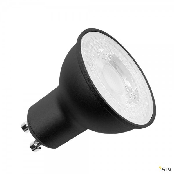 SLV 1005083 Leuchtmittel, schwarz, dimmbar, QPAR51, GU10, LED, 6W, 4000K, 490lm, 38°