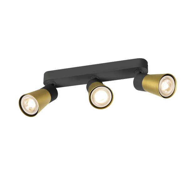 SLV 1008325 Puri 2.0 Cone, Strahler 3-flammig, GU10, in schwarz/gold