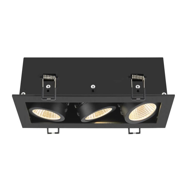 SLV 1007567 Kadux Triple, LED-Deckeneinbauleuchte, DIM, schwarz, 20W, 3000K, 2350lm