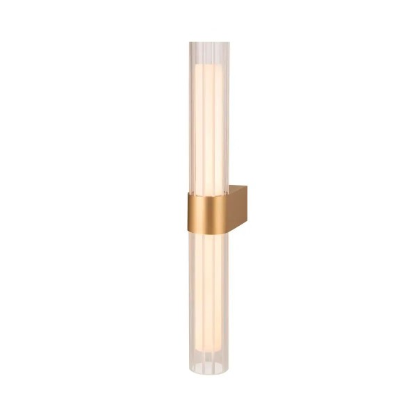 SLV 1007616 Lygant Double, LED-Wandlampe, Glas, Edelstahl, IP44, 11W, 3000K, 800lm in messing