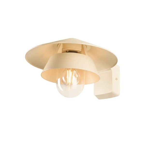 SLV 1011022 Sejero, Skandinavische Außenwandleuchte mit Doppelschirm, E27, IP65, in beige