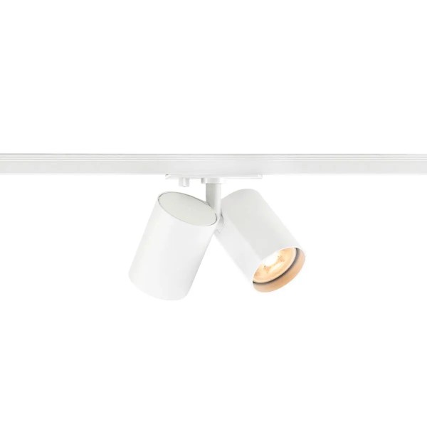 SLV 1011762 Bima 2.0 Double, 1-Phasen Schienenstrahler Rund, zweiflammig, GU10, in Weiß