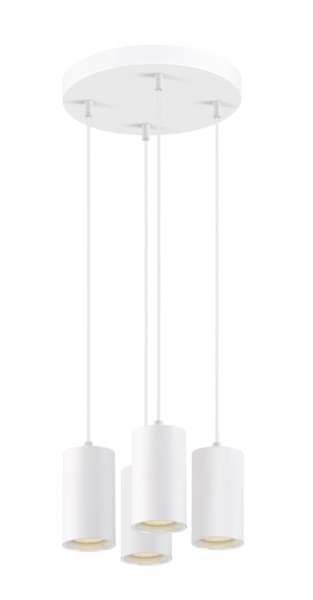 SLV 1006438 Asto Tube Round, Pendelleuchte, 4-flammig, weiß, QPAR51, GU10, max.4x10W