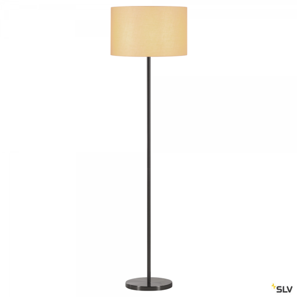 SLV 155795 + 156113 Fenda, Stehleuchte, metall gebürstet/beige, Ø45,5cm, E27, max.60W