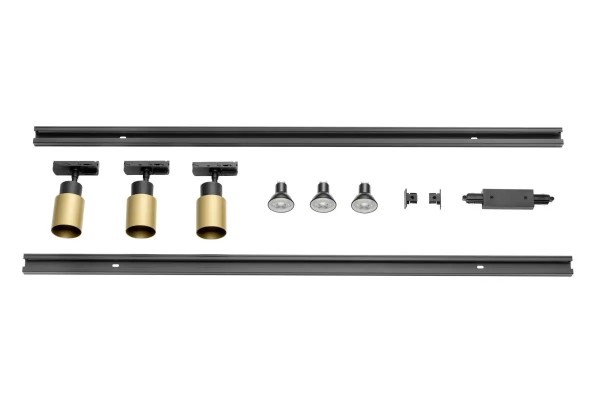 SLV 1008904 Puri 2.0 1-Phasen Set, 2x 1m Schiene, 3x Spots & Lampen, Einspeiser und Endkappen