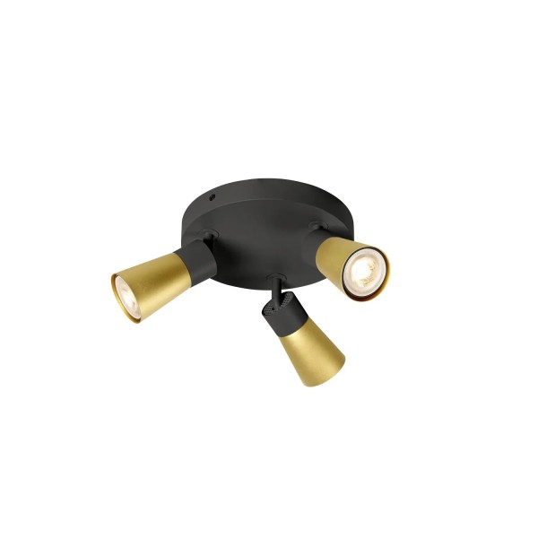 SLV 1008337 Puri 2.0 Cone, Strahler Rondell, GU10, in schwarz/gold