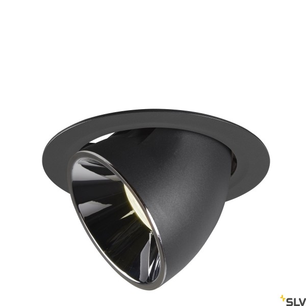 SLV 1006073 Numinos Gimble XL, Deckeneinbauleuchte, schwarz/chrom, LED, 37,4W, 4000K, 3750lm, 55°