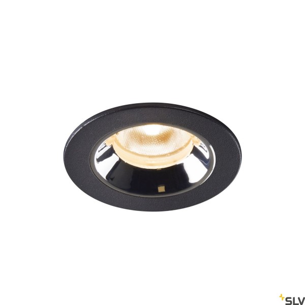 SLV 1005507 Numinos XS, Deckeneinbauleuchte, schwarz/chrom, IP44, LED, 7W, 2700K, 670lm, 55°